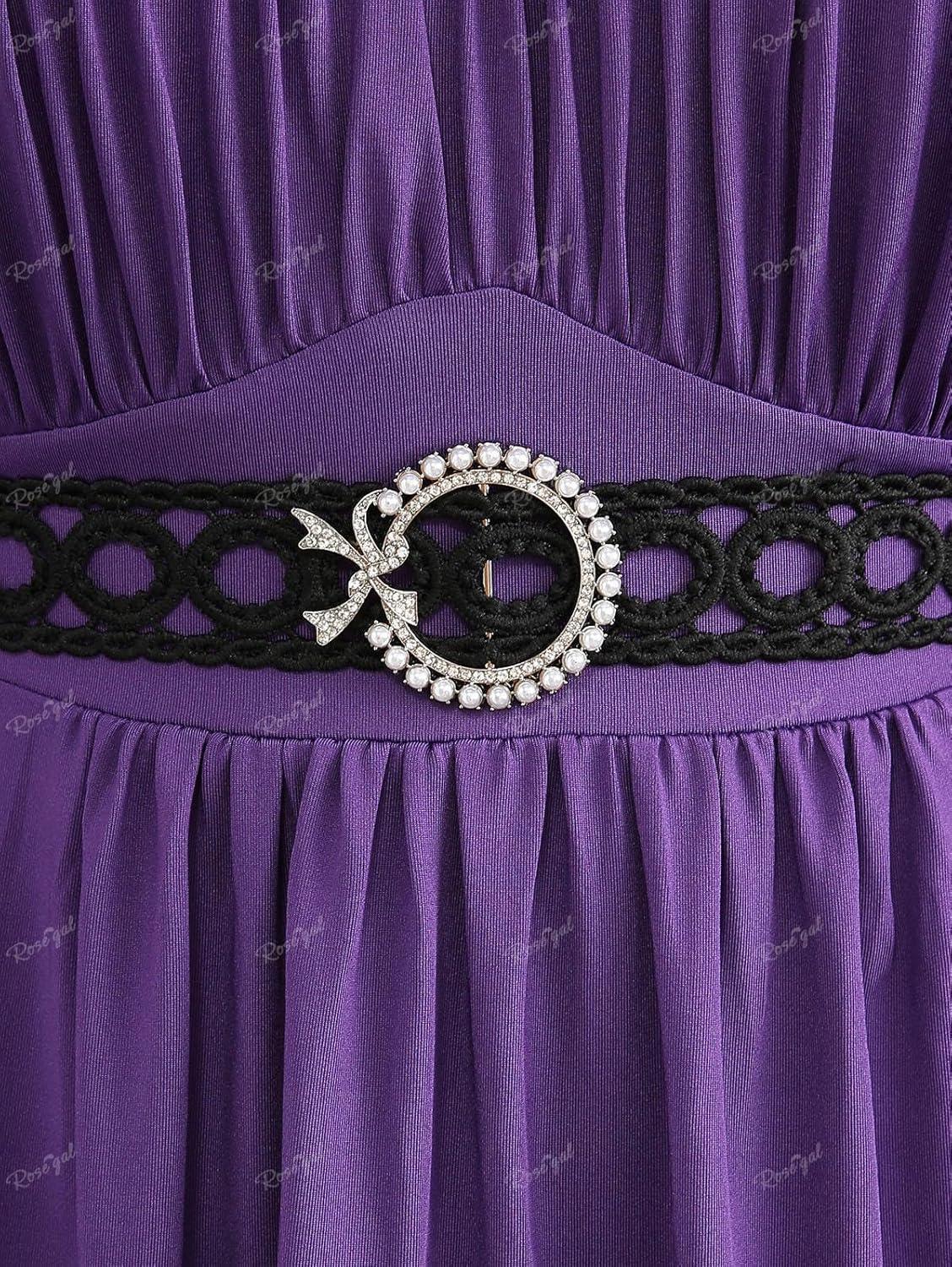 image:imageROSE GAL Rosegal Plus Size Renaissance Costumes Dress for Women Medieval Fairy Halloween DressPurple1