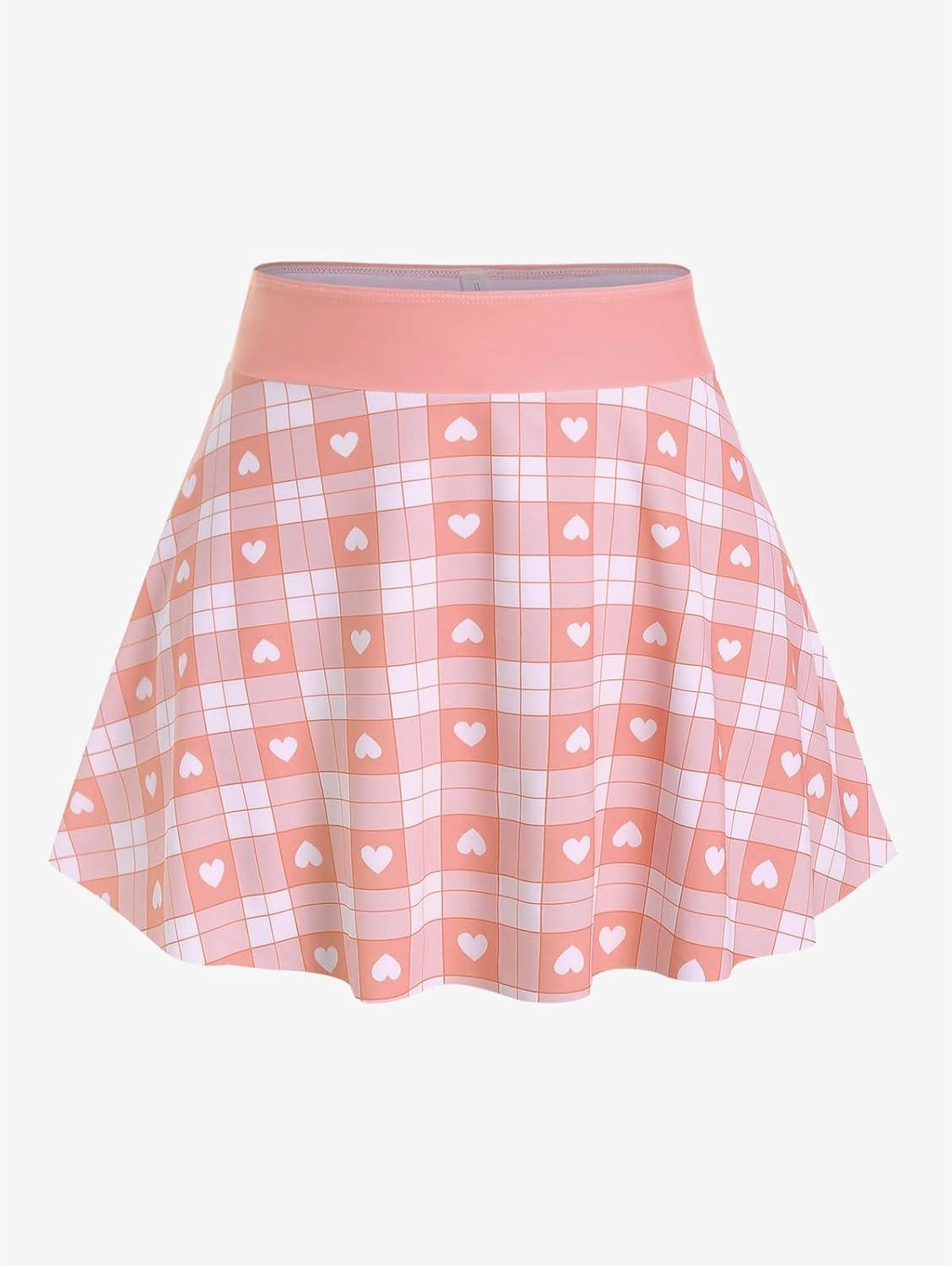 image:imageROSE GAL Rosegal Plus Size Valentines Heart Bowknot Crisscross Padded Three Piece Tankini SwimsuitPink Orange