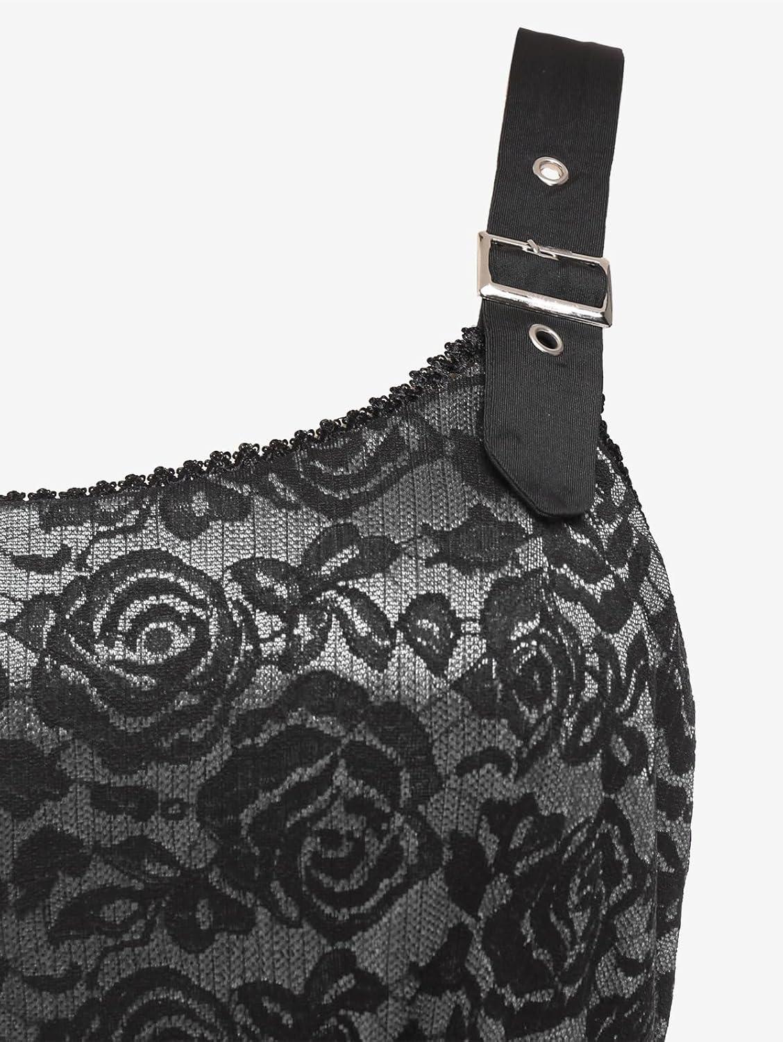 image:imageROSE GAL Women Plus Size 1950s Vintage Floral Lace Jacquard Belt Fit and Flare Dress Cocktail Party DressGray1