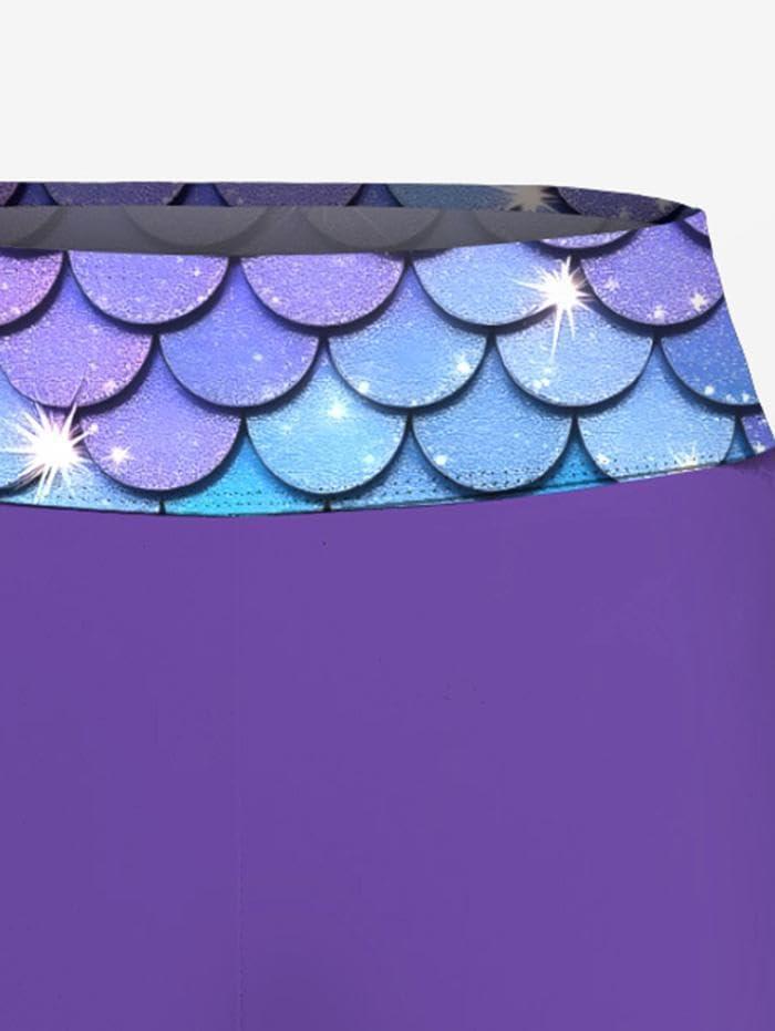image:imageROSE GAL Women Plus Size Two Piece Tankini Swimsuit Set 3D Mermaid Print Halter Backless Twist Padded SwimwearPurple1