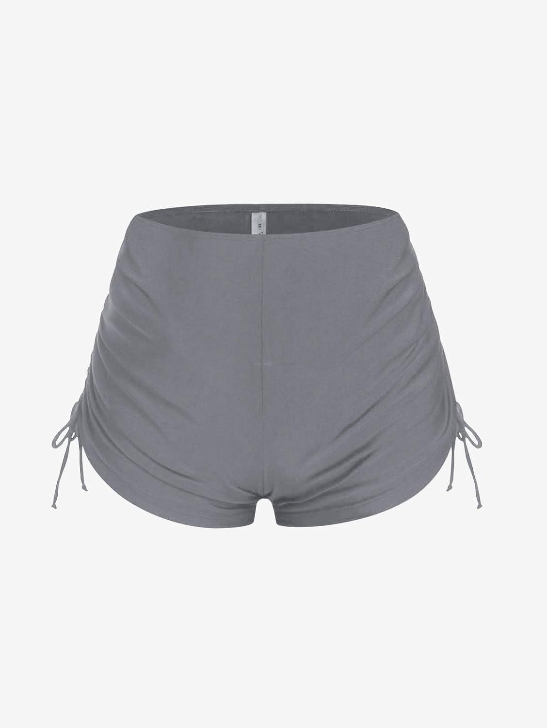 image:imageROSE GAL Womens Plus Size Halter Backless Empire Waist Modest Boyshorts Tankini Swimsuit SetGray1