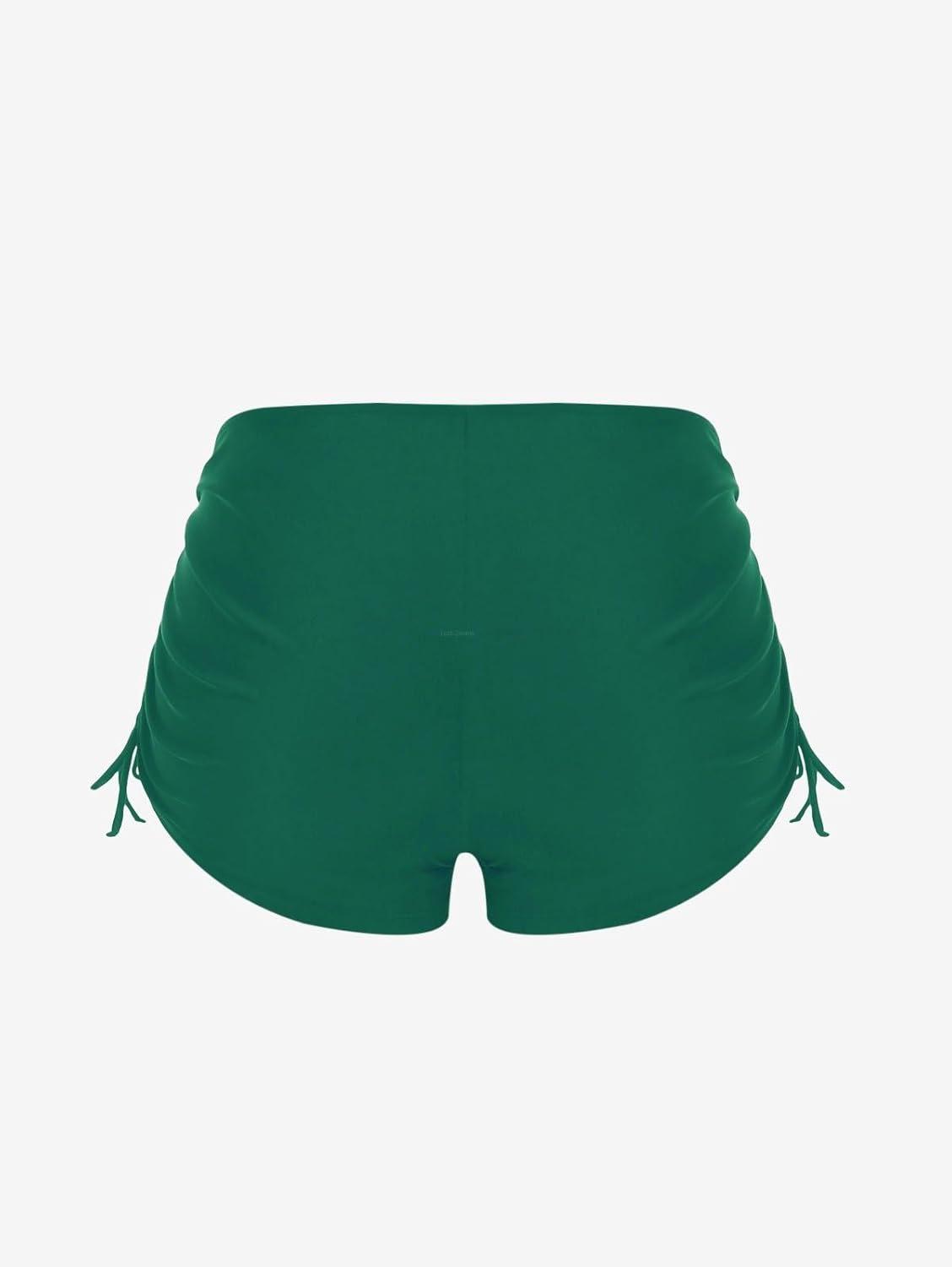 image:imageROSE GAL Womens Plus Size Halter Backless Empire Waist Modest Boyshorts Tankini Swimsuit SetGreen1