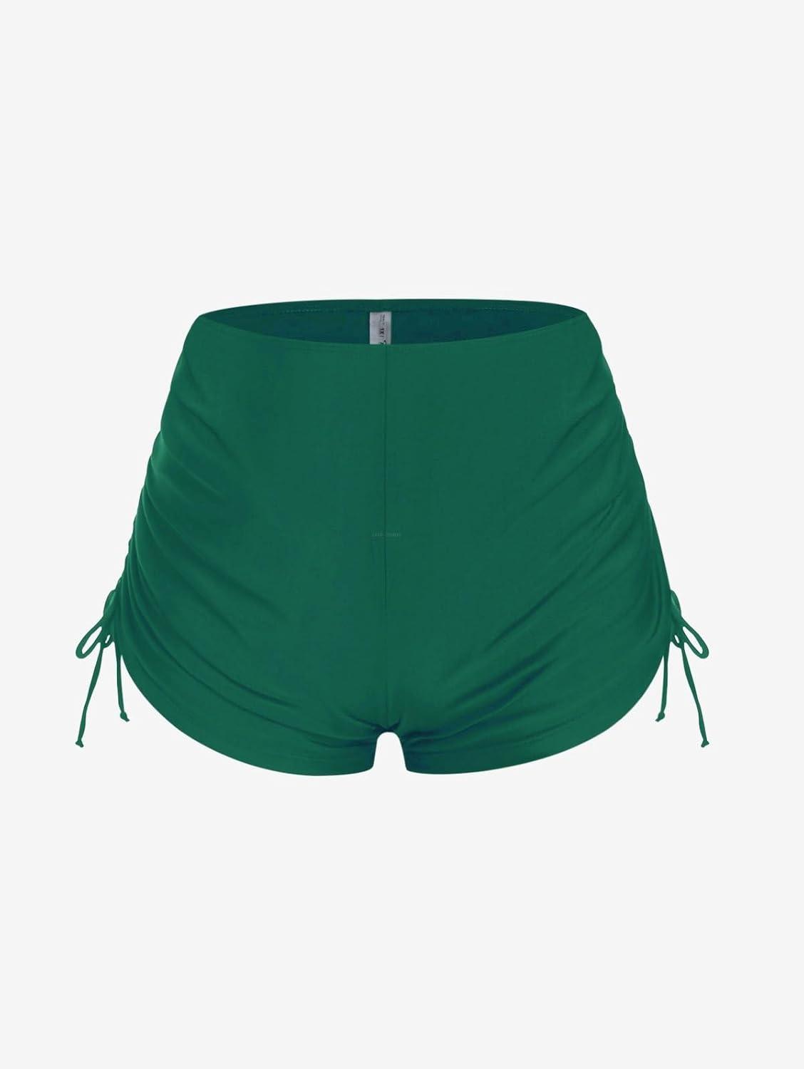 image:imageROSE GAL Womens Plus Size Halter Backless Empire Waist Modest Boyshorts Tankini Swimsuit SetGreen1
