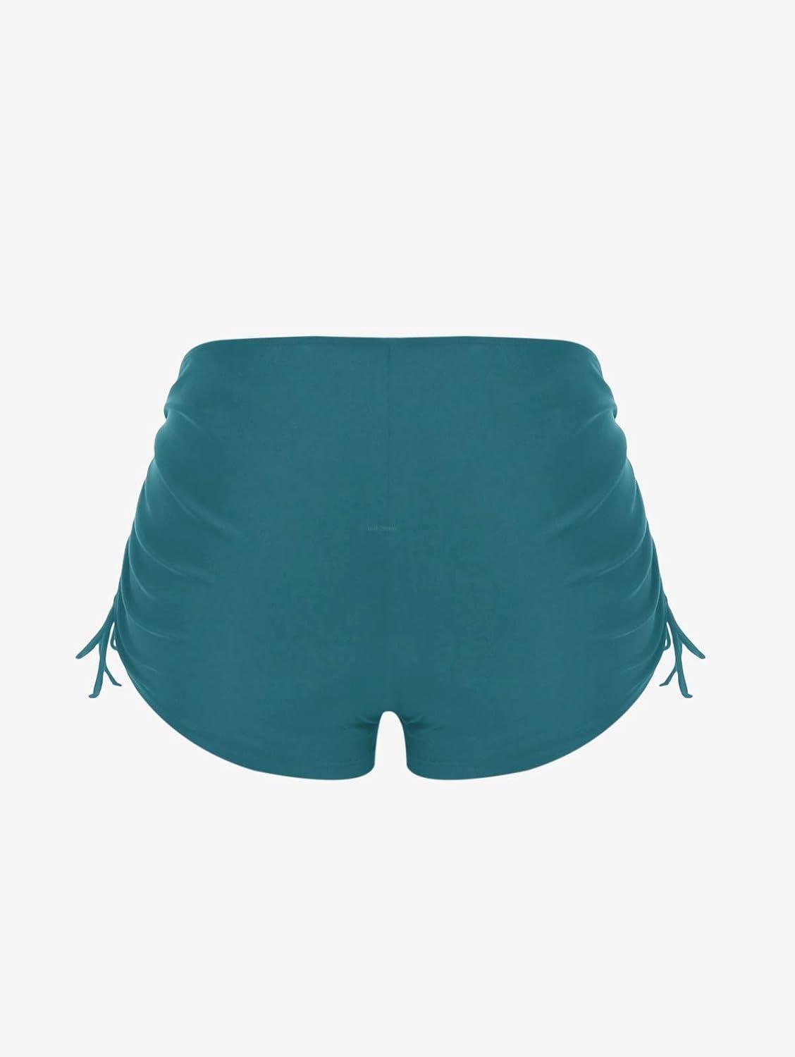 image:imageROSE GAL Womens Plus Size Halter Backless Empire Waist Modest Boyshorts Tankini Swimsuit SetGreen2