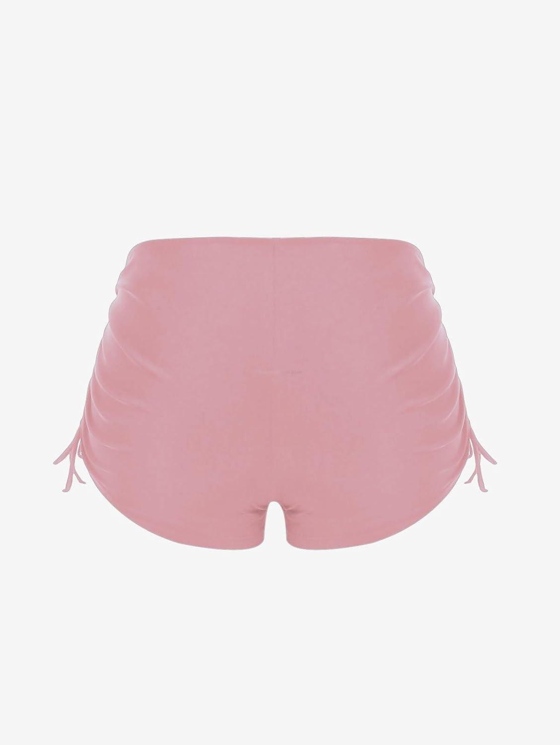 image:imageROSE GAL Womens Plus Size Halter Backless Empire Waist Modest Boyshorts Tankini Swimsuit SetPink1
