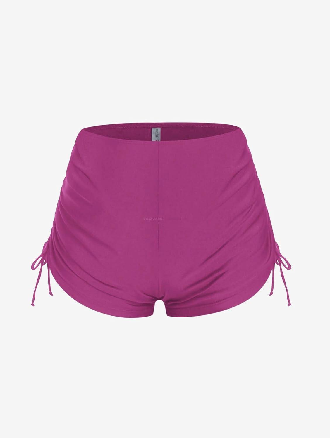 image:imageROSE GAL Womens Plus Size Halter Backless Empire Waist Modest Boyshorts Tankini Swimsuit SetRed3