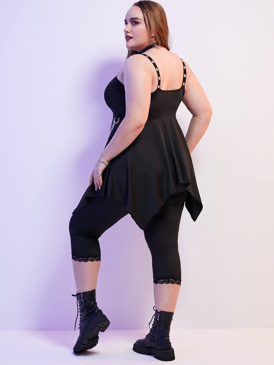 image:imageROSE GAL Womens Plus Size Tunic Tops 2022 Fall Casual Long Sleeve TShirt Goth Shirt V Neck Loose Blouses Swing TunicBlack1