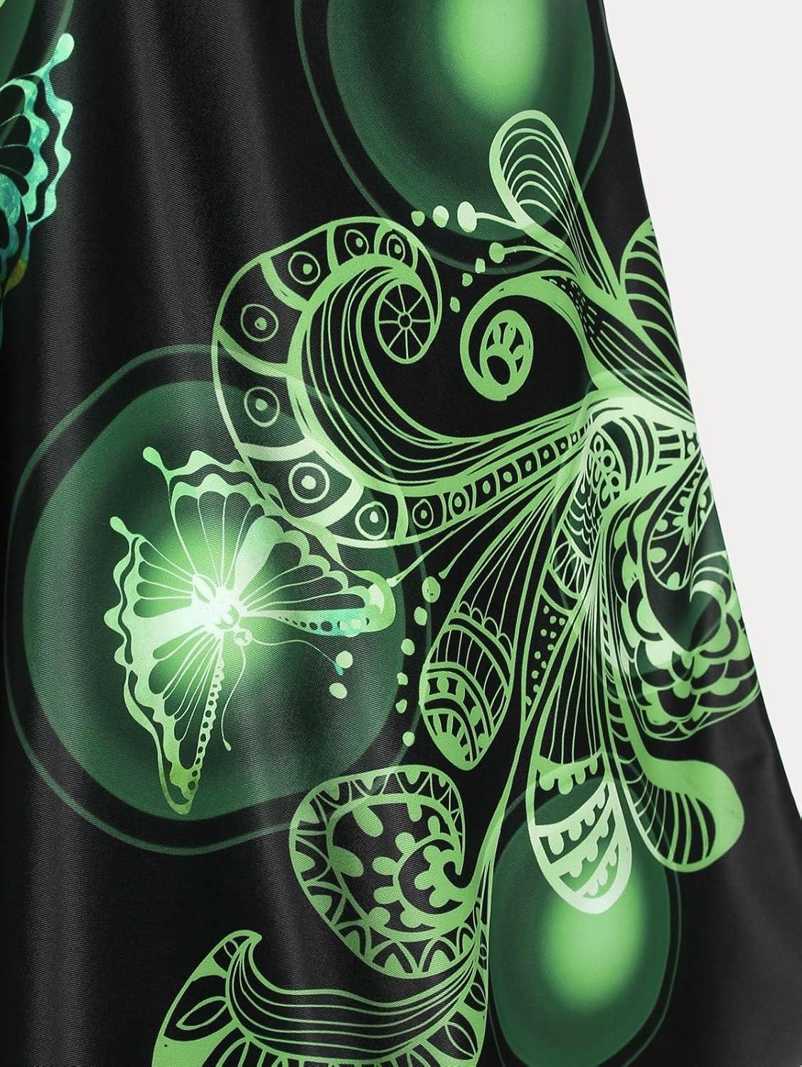image:imageRosegal Womens Plus Size Curve Butterfly Padded Boyleg Modest Tankini SwimsuitGreen1
