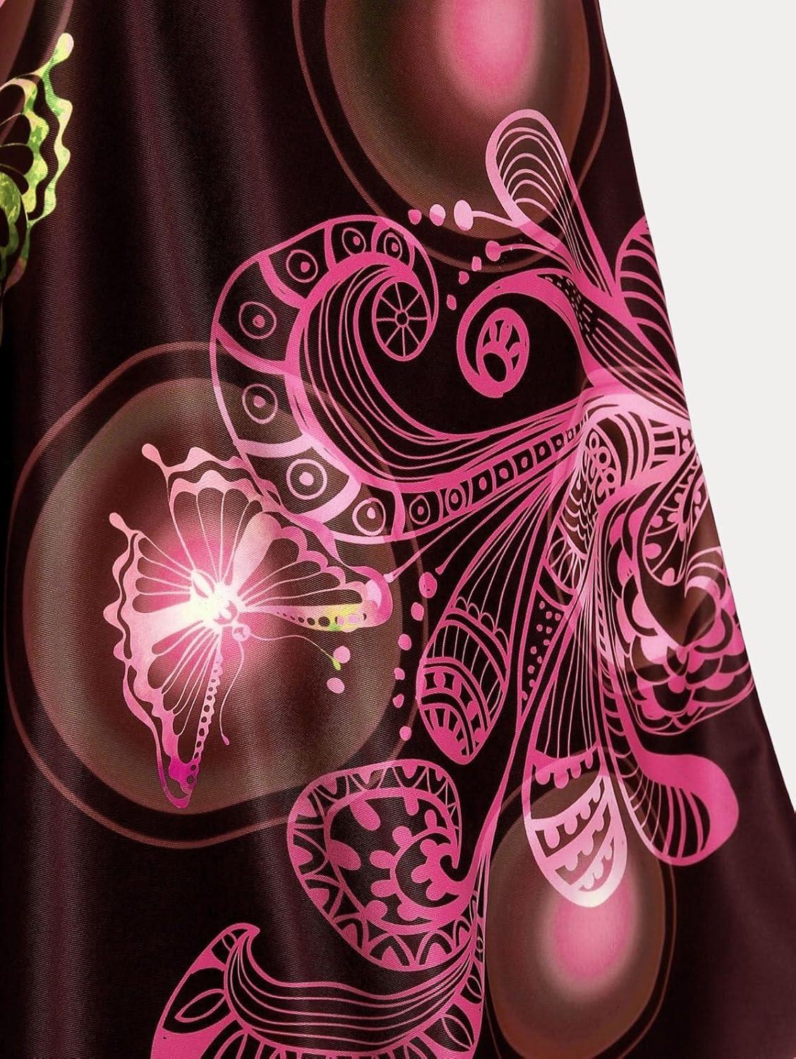 image:imageRosegal Womens Plus Size Curve Butterfly Padded Boyleg Modest Tankini SwimsuitRed2
