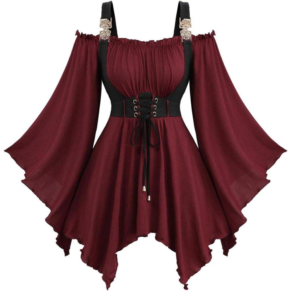image:imageROSE GAL Plus Size Women Medieval Renaissance Underbust Corset TopRed1
