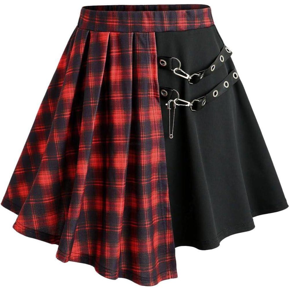image:imageROSE GAL Plus Size Womens Goth Punk Y2K SkritRed1