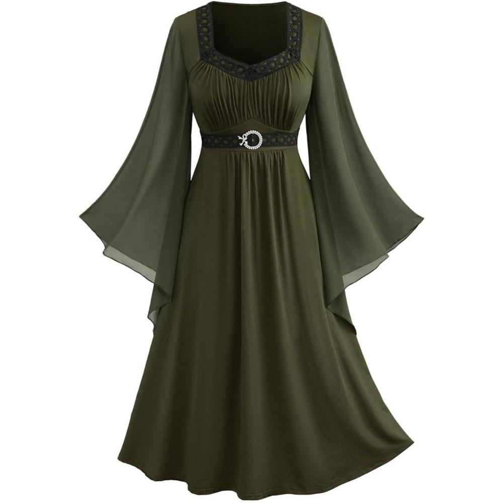 image:imageROSE GAL Rosegal Plus Size Renaissance Costumes Dress for Women Medieval Fairy Halloween DressGreen1