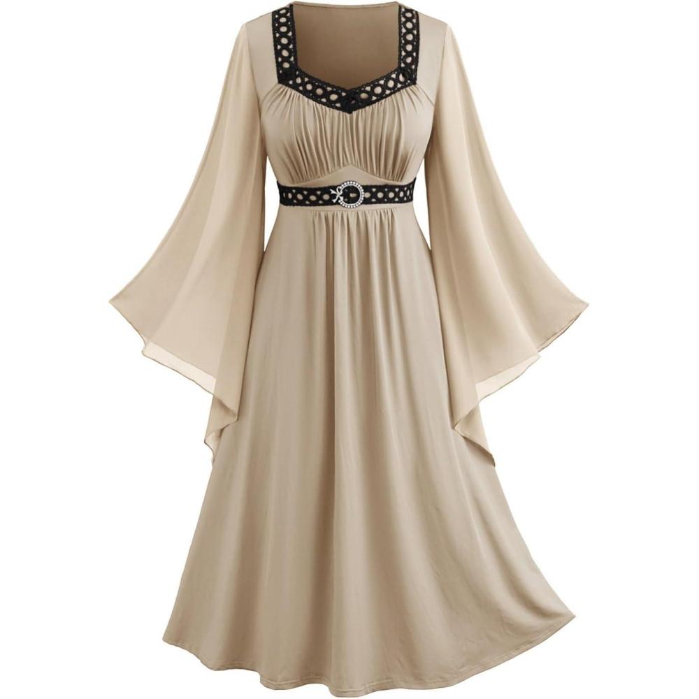 image:imageROSE GAL Rosegal Plus Size Renaissance Costumes Dress for Women Medieval Fairy Halloween DressKhak1