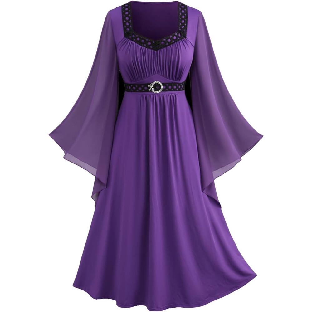 image:imageROSE GAL Rosegal Plus Size Renaissance Costumes Dress for Women Medieval Fairy Halloween DressPurple1