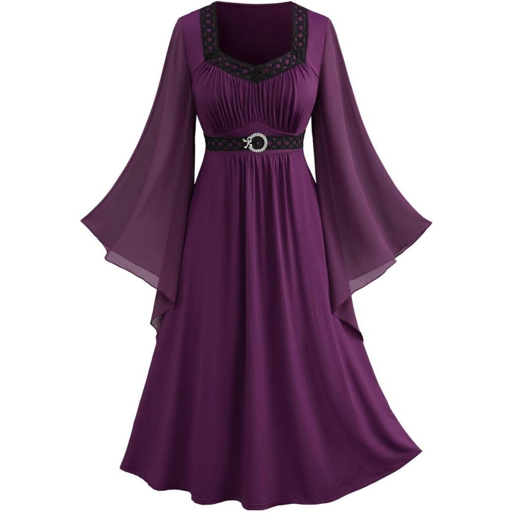 image:imageROSE GAL Rosegal Plus Size Renaissance Costumes Dress for Women Medieval Fairy Halloween DressPurple2