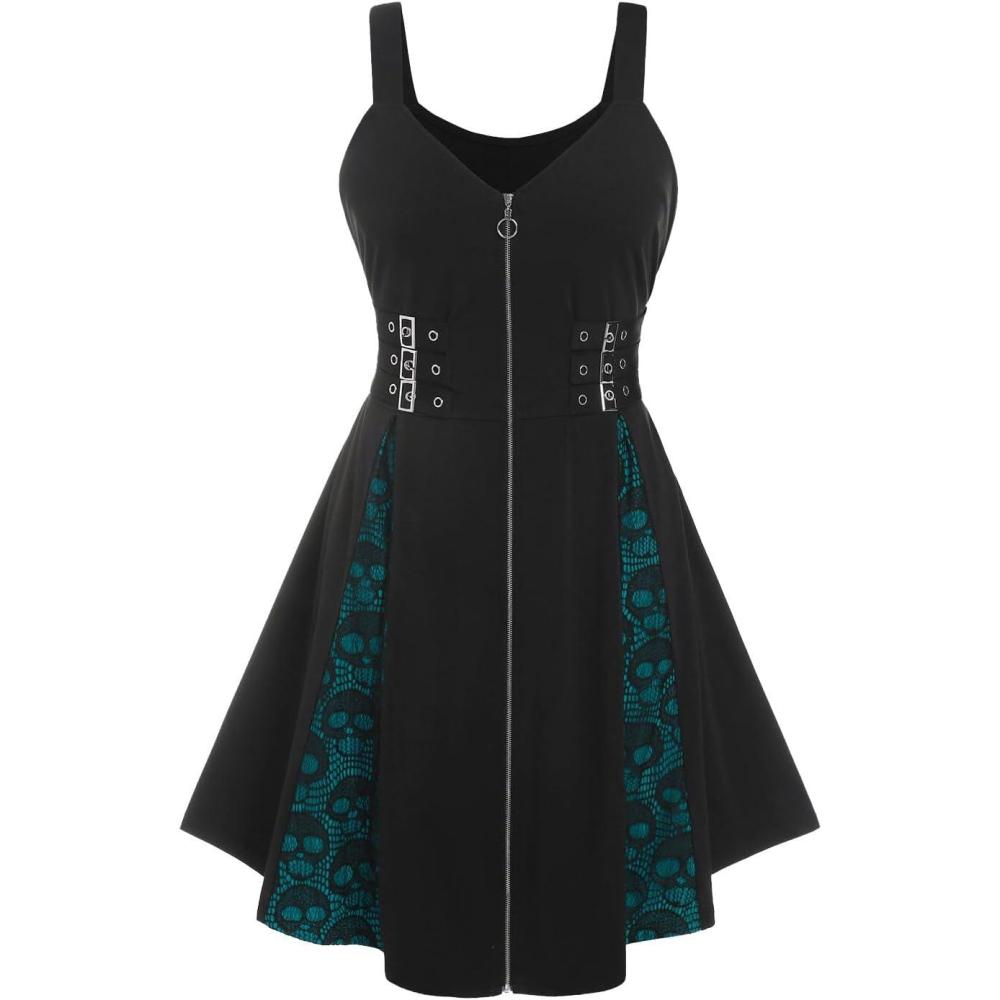 image:imageROSE GAL Womens Plus Size Dresses Sleeveless VNeck Gothic Vintage 50S Party Maxi DressBlack301