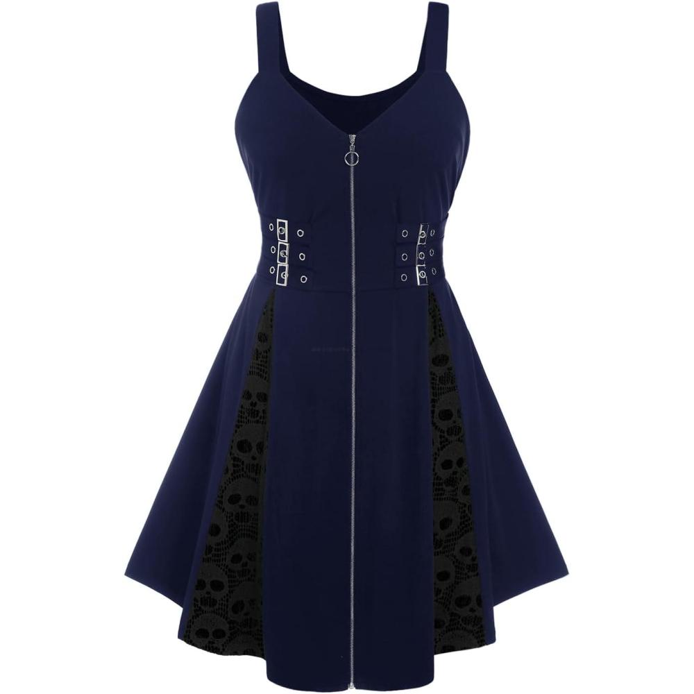 image:imageROSE GAL Womens Plus Size Dresses Sleeveless VNeck Gothic Vintage 50S Party Maxi DressBlue3