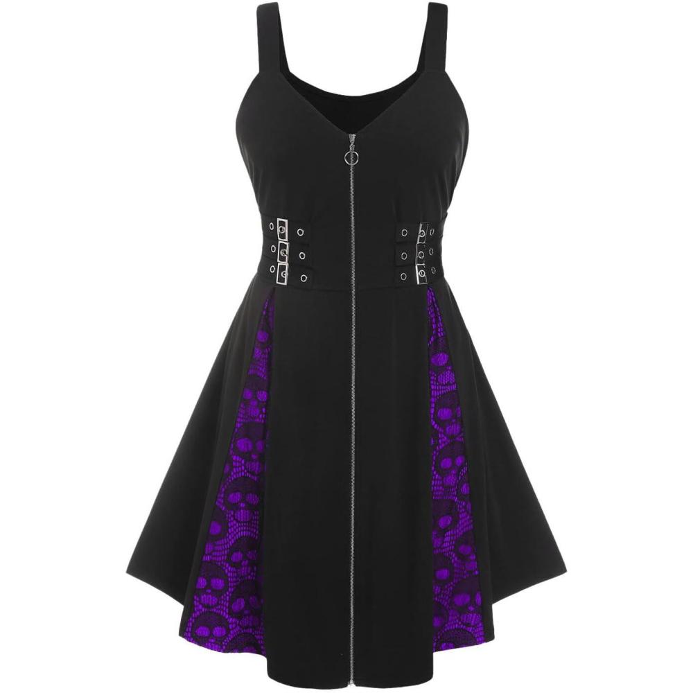 image:imageROSE GAL Womens Plus Size Dresses Sleeveless VNeck Gothic Vintage 50S Party Maxi DressPurple2