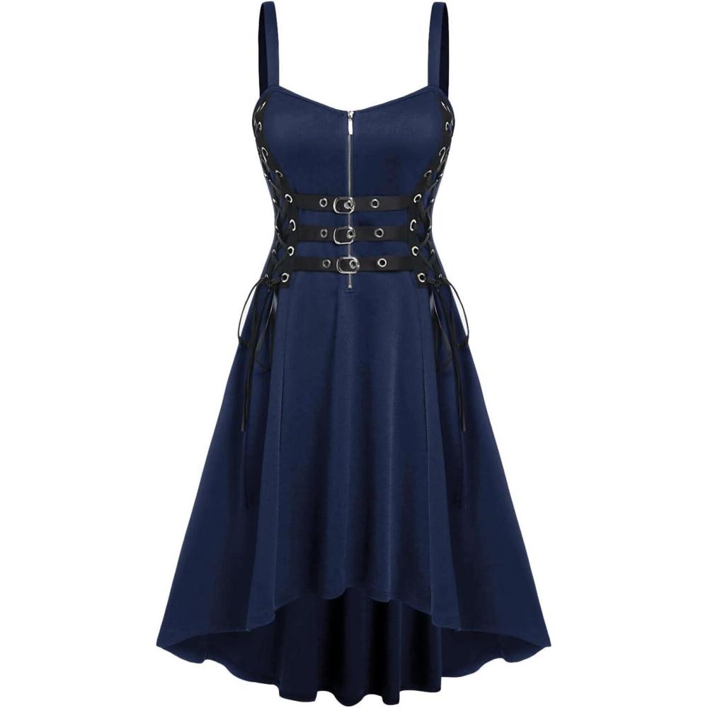 image:imageROSE GAL Womens Plus Size Dresses Sleeveless Wrap Gothic Vintage 50S Spaghtti Strap Party Maxi DressBlue5