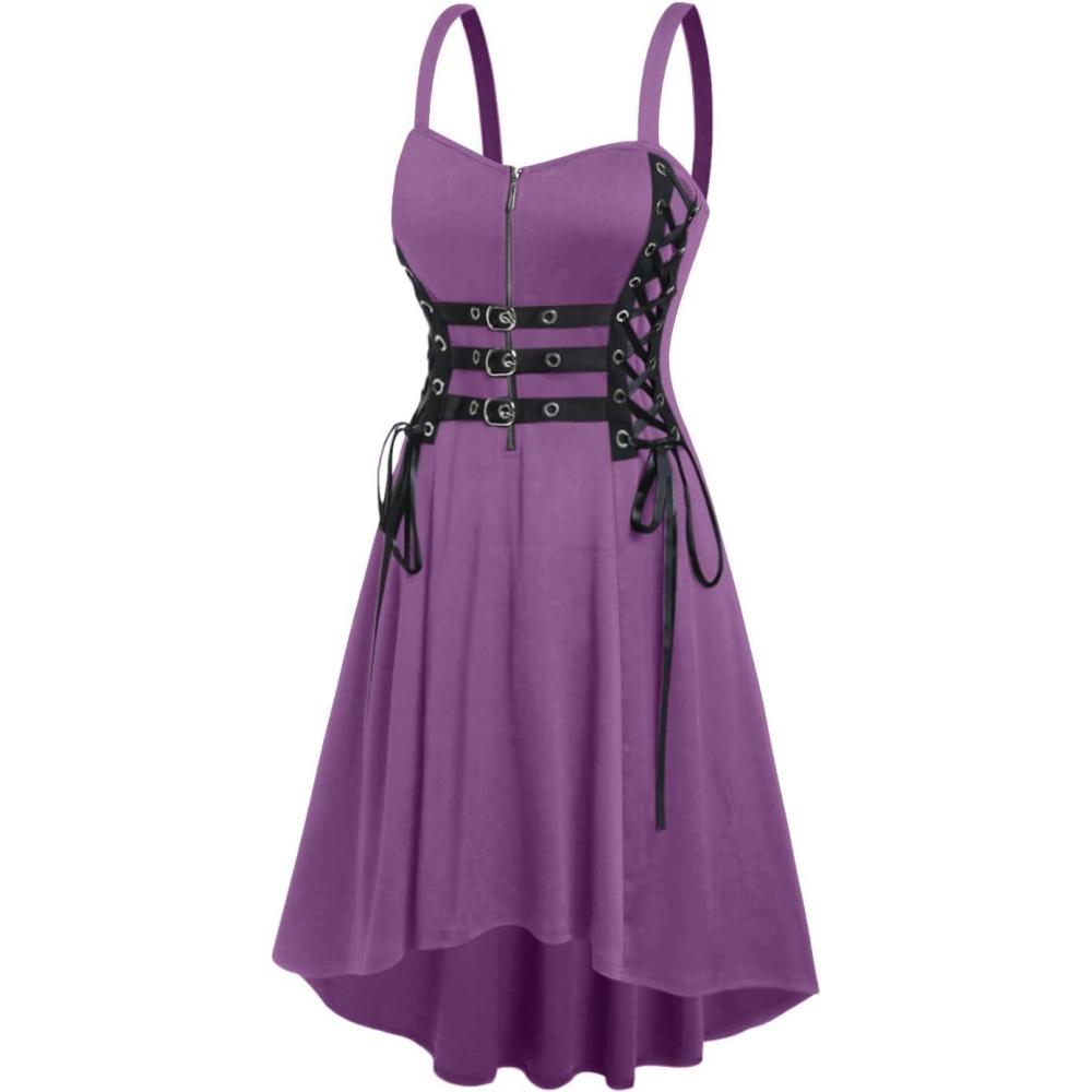 image:imageROSE GAL Womens Plus Size Dresses Sleeveless Wrap Gothic Vintage 50S Spaghtti Strap Party Maxi DressPurple1