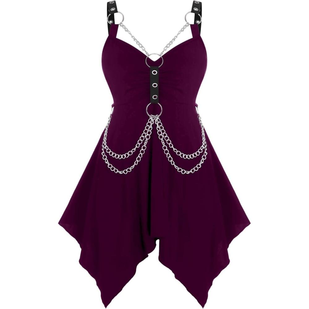 image:imageROSE GAL Womens Plus Size Tunic Tops 2022 Fall Casual Long Sleeve TShirt Goth Shirt V Neck Loose Blouses Swing TunicDeep Purple