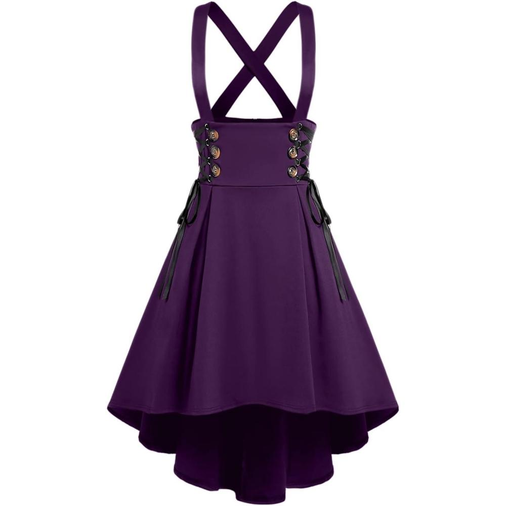 image:imageRosegal Womens Plus Size Gothic Mini Skirt Plaid Zipper Mini A Line SkirtPurple