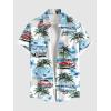 Matchable Couple Halloween Costume Ghost Pumpkin Print Shirt or Plus Size Knee Length Cinched Ruched Tee Dress(Women Light Blue)