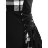 ROSE GAL Gothic Lace Up Plaid Half Zipper Fit and Flare Gothic Dress(White_1)