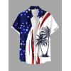 ROSE GAL Matchable Couple Hawaiian Coconut Tree Print Shirt or Plus Size Knee Length Fit and Flare Tank Dress(Men Blue_1)