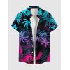 ROSE GAL Matchable Couple Hawaiian Coconut Tree Print Shirt or Plus Size Knee Length Fit and Flare Tank Dress(Women Black)