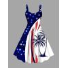 ROSE GAL Matchable Couple Hawaiian Coconut Tree Print Shirt or Plus Size Knee Length Fit and Flare Tank Dress(Women Blue_1)