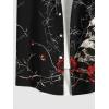 ROSE GAL Matchable Couples Hawaiian Men Shirt and Women Cold Shoulder Crisscorss Short Sleeves Midi Dress(Men Black_1)
