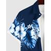ROSE GAL Matchable Couples Hawaiian Men Shirt and Women Cold Shoulder Crisscorss Short Sleeves Midi Dress(Men/Blue)