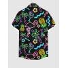 ROSE GAL Matchable Couples Hawaiian Men Shirt and Women Vintage Vintage Sleeveless Dress(Men/Black_2)