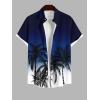 ROSE GAL Matchable Couples Hawaiian Men Shirt and Women Vintage Vintage Sleeveless Dress(Men/Deep Blue)