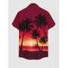 ROSE GAL Matchable Couples Hawaiian Men Shirt and Women Vintage Vintage Sleeveless Dress(Men/Red_1)