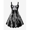 ROSE GAL Matchable Couples Hawaiian Men Shirt and Women Vintage Vintage Sleeveless Dress(Women Black_11)