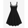 ROSE GAL Matchable Couples Hawaiian Men Shirt and Women Vintage Vintage Sleeveless Dress(Women Black_11)