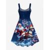 ROSE GAL Matchable Couples Hawaiian Men Shirt and Women Vintage Vintage Sleeveless Dress(Women Blue_1)