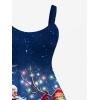 ROSE GAL Matchable Couples Hawaiian Men Shirt and Women Vintage Vintage Sleeveless Dress(Women Blue_1)