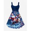 ROSE GAL Matchable Couples Hawaiian Men Shirt and Women Vintage Vintage Sleeveless Dress(Women Blue_1)