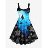 ROSE GAL Matchable Couples Hawaiian Men Shirt and Women Vintage Vintage Sleeveless Dress(Women/Black)