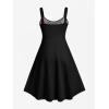 ROSE GAL Matchable Couples Hawaiian Men Shirt and Women Vintage Vintage Sleeveless Dress(Women/Black_10)