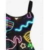 ROSE GAL Matchable Couples Hawaiian Men Shirt and Women Vintage Vintage Sleeveless Dress(Women/Black_2)