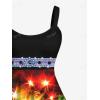 ROSE GAL Matchable Couples Hawaiian Men Shirt and Women Vintage Vintage Sleeveless Dress(Women/Black_9)