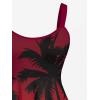 ROSE GAL Matchable Couples Hawaiian Men Shirt and Women Vintage Vintage Sleeveless Dress(Women/Red_1)