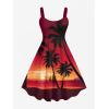 ROSE GAL Matchable Couples Hawaiian Men Shirt and Women Vintage Vintage Sleeveless Dress(Women/Red_1)