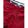 ROSE GAL Plus Size Gothic Skulls 2 Piece Swimsuits for Women Two Piece Tankini Set(Red_1)