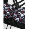 ROSE GAL Plus Size Gothic Skulls 2 Piece Swimsuits for Women Two Piece Tankini Set(Red_1)