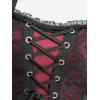ROSE GAL Plus Size Gothic Vintage Lace Overlay Sleeveless Dress(Red_1)